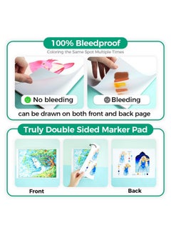 Ohuhu Ohuhu Double Sided Marker Pad Art Sketchbook Bleedproof - 9"x12" Large Paper Size - 90LB/150GSM Smooth Drawing Paper - 60 Sheets/120 Pages, Glue-Bound Sketching Book for Alcohol Markers Christmas Gift  - Image 3