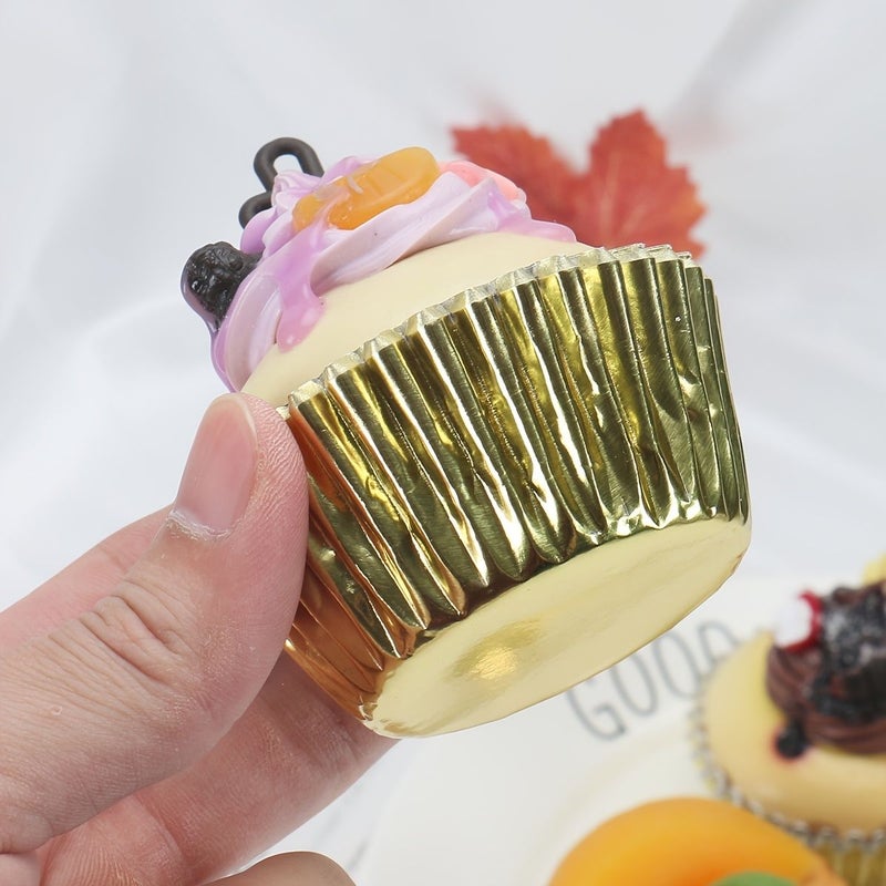 Golden Paper Cupcake Cups 50 Pcs Waterproof Oil Resistant Baking Cups - Image 4