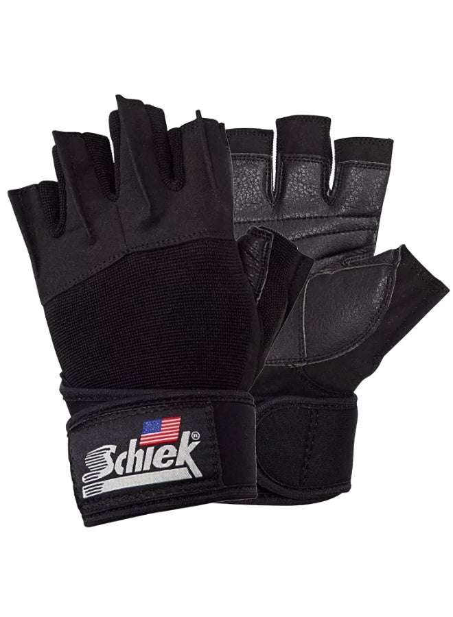 شيك قفازات رفع بلاتينيوم طراز 540 من Schiek باللون الأسود الكبير مع دعم للمعصم - Image 1