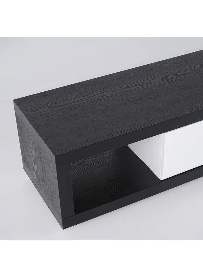 Al Zakharef Furniture Al Zakharef Occo Modern TV Unit Stand for TVs up to 75 Inches, 265cm Wide Entertainment Center with 3 Drawers & Open Shelf, MDF Wood, White & Black Finish – Living Room Media Console Table - Image 5