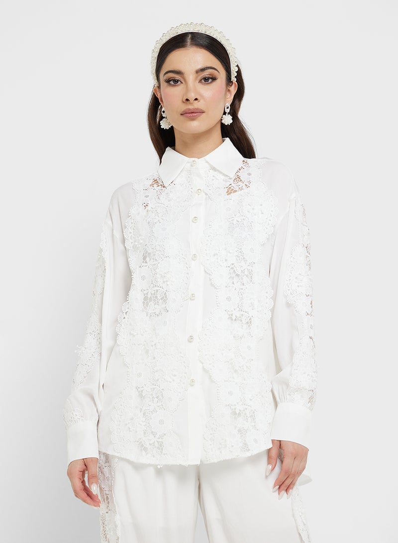 Khizana Lace Work Top & Pant Set - Image 3