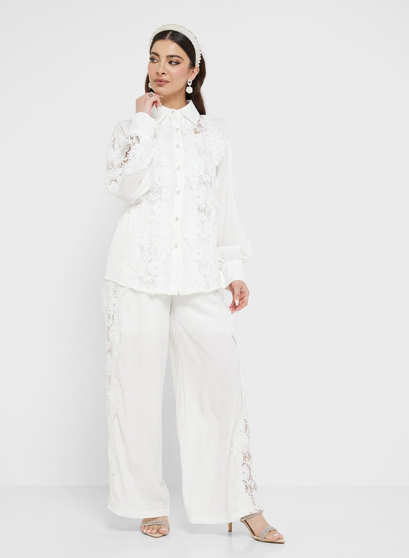 Khizana Lace Work Top & Pant Set - Image 5
