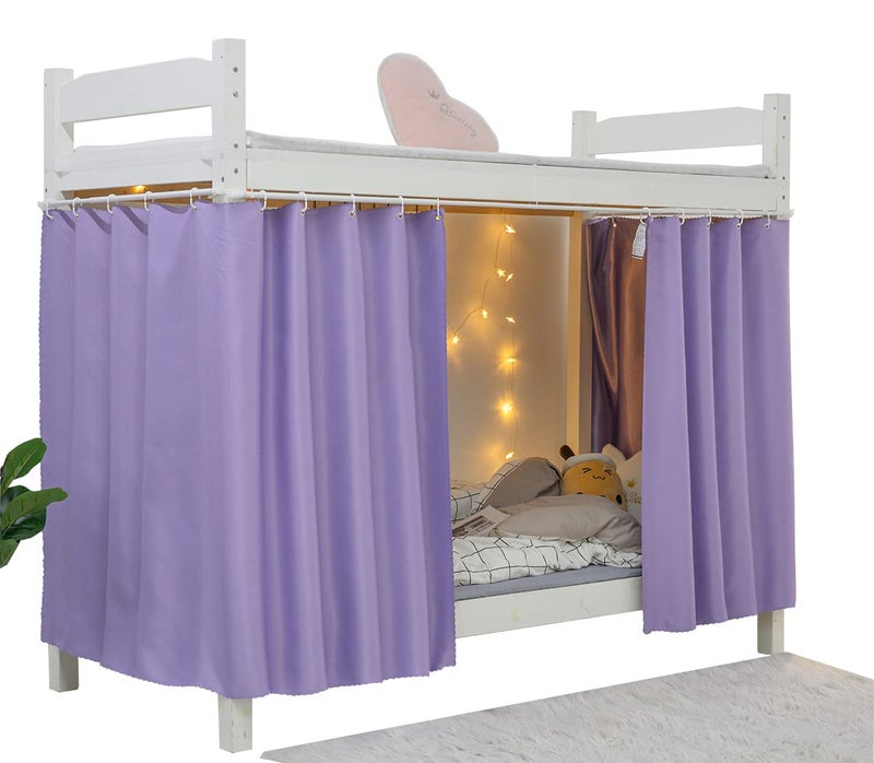 Teanea Teanea HeavyDuty Blackout Bottom Bunk Bed Curtains Privacy Canopy Twin Size for Home Dorm 2 Panels Purple 