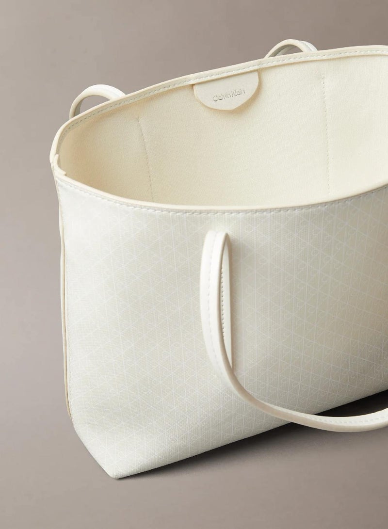 CALVIN KLEIN Allover Monogram Logo Small Tote Bag With Pouch - Image 3