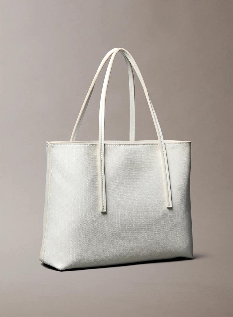 CALVIN KLEIN Allover Monogram Logo Small Tote Bag With Pouch - Image 2