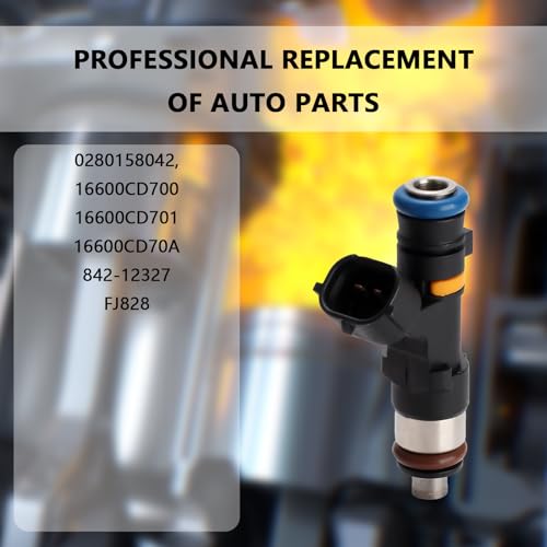 NECATUO Set of 6 Fuel Injectors Compatible with Nissan Murano 350Z Infiniti G35 M35 FX35 35L Replaces 16600CD70A FJ828 - Image 3