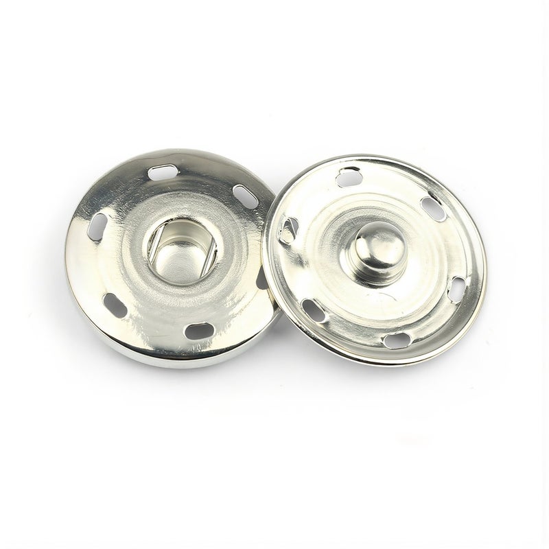 Silver Invisible Snap Buttons 8mm Sew On Fasteners for Shirt Jacket Skirt Overcoat - Image 1