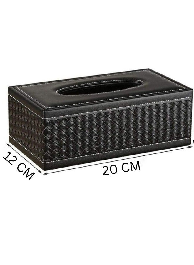 Leather Napkin Holder - Black - Image 4