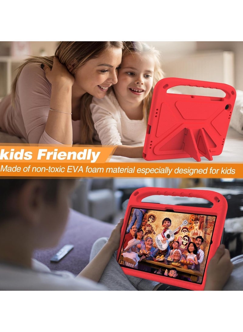 VKL Case Compatible with Samsung Galaxy Tab A9 8.7in (2023) SM-X210/216B Kids Case, Lightweight EVA Kid Friendly Shockproof Protective Case, Handle Stand Heavy Duty Tablet Cover (Red) - Image 4