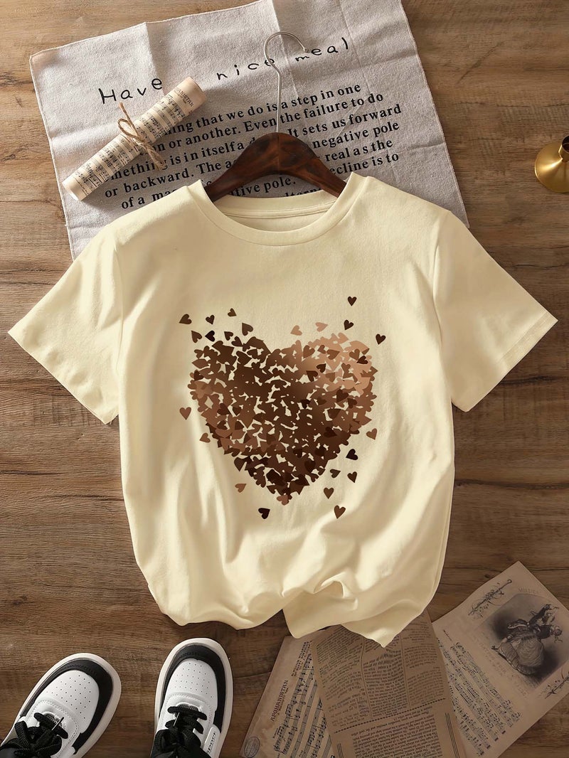 Independent Station Women'S Tops Round Neck Cartoon Printed Short-Sleeved T-Shirt-M - Image 1