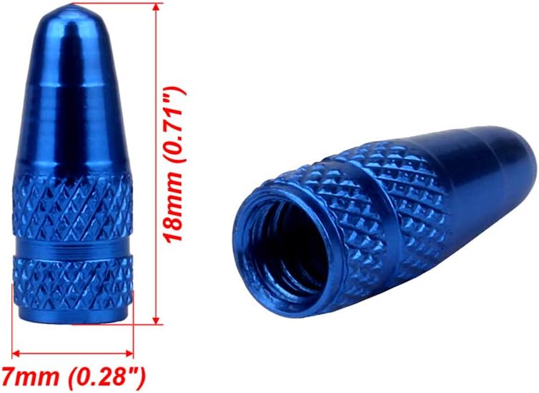 Senzeal 6pcs Presta Aluminum French Style Bicycle Air Tire Valve Caps Dust Covers Blue - Image 3