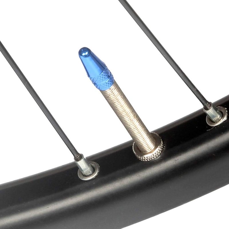 Senzeal 6pcs Presta Aluminum French Style Bicycle Air Tire Valve Caps Dust Covers Blue - Image 5