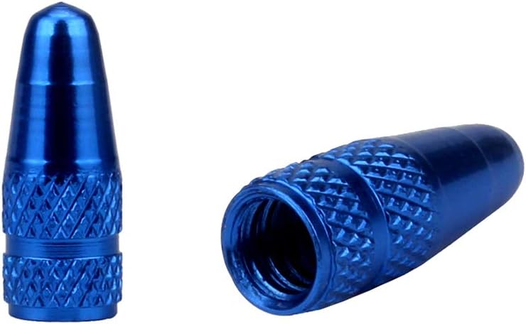 Senzeal 6pcs Presta Aluminum French Style Bicycle Air Tire Valve Caps Dust Covers Blue - Image 2