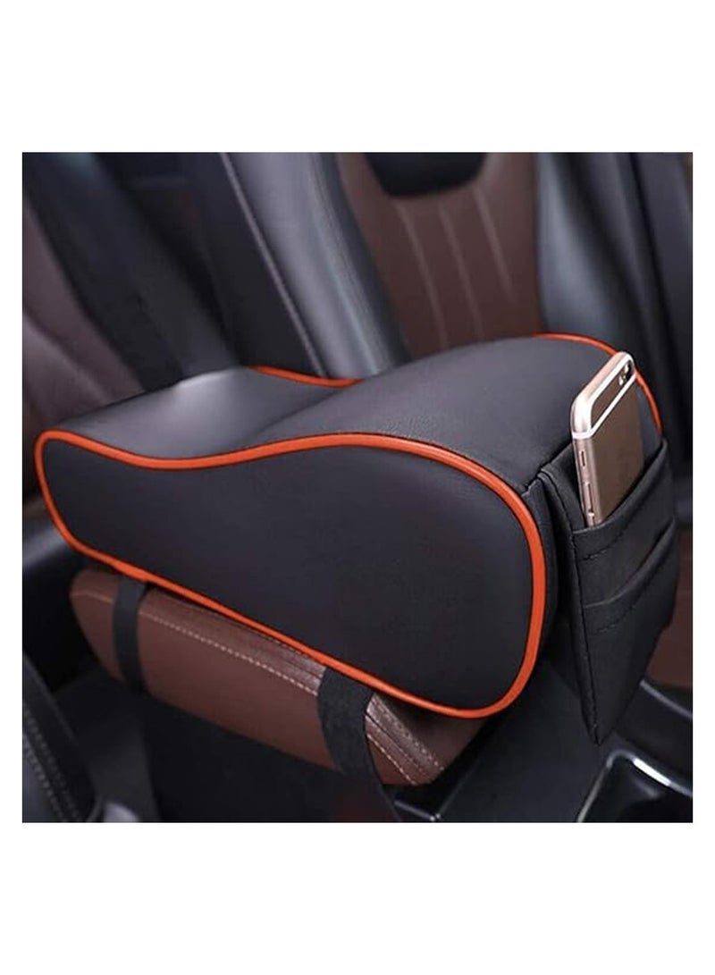 Max Comfort Memory Foam Car Armrest with High Quality Leather Cover and Phone Holder Suitable for Most Cars, Black - Image 2