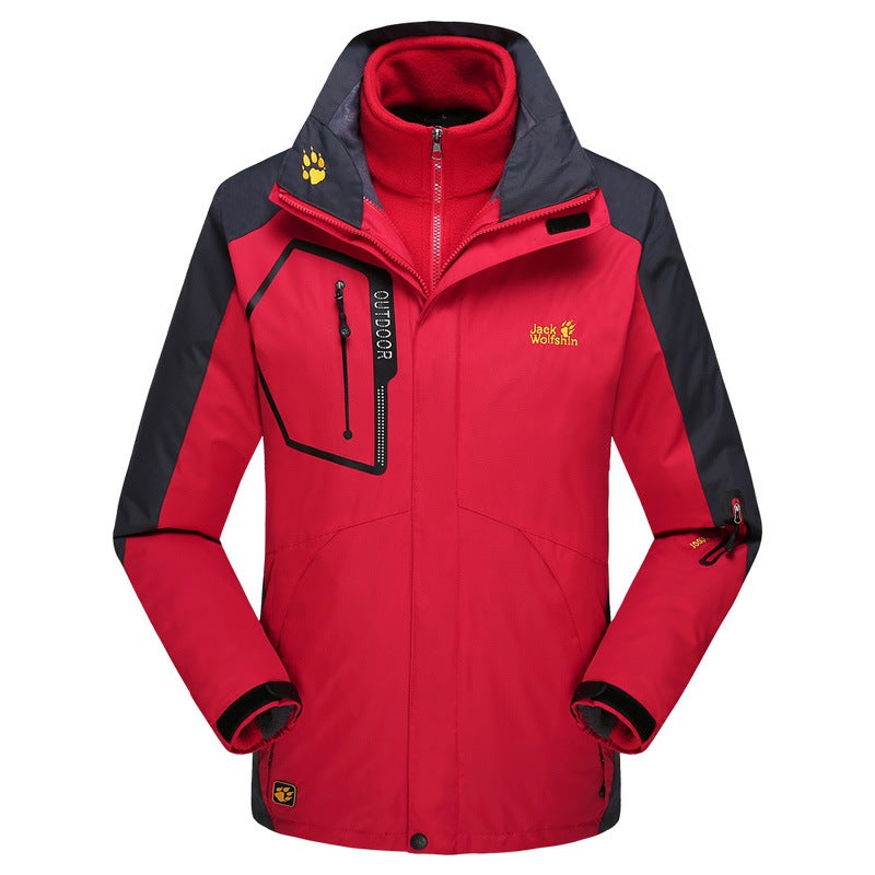 Men'S Fleece-Lined Thickened Three-In-One Jacket Large Size Warm Shoes And Hats Jacket Waterproof Outdoor Cold-Proof Cotton-Padded Jacket For Couple - Image 1