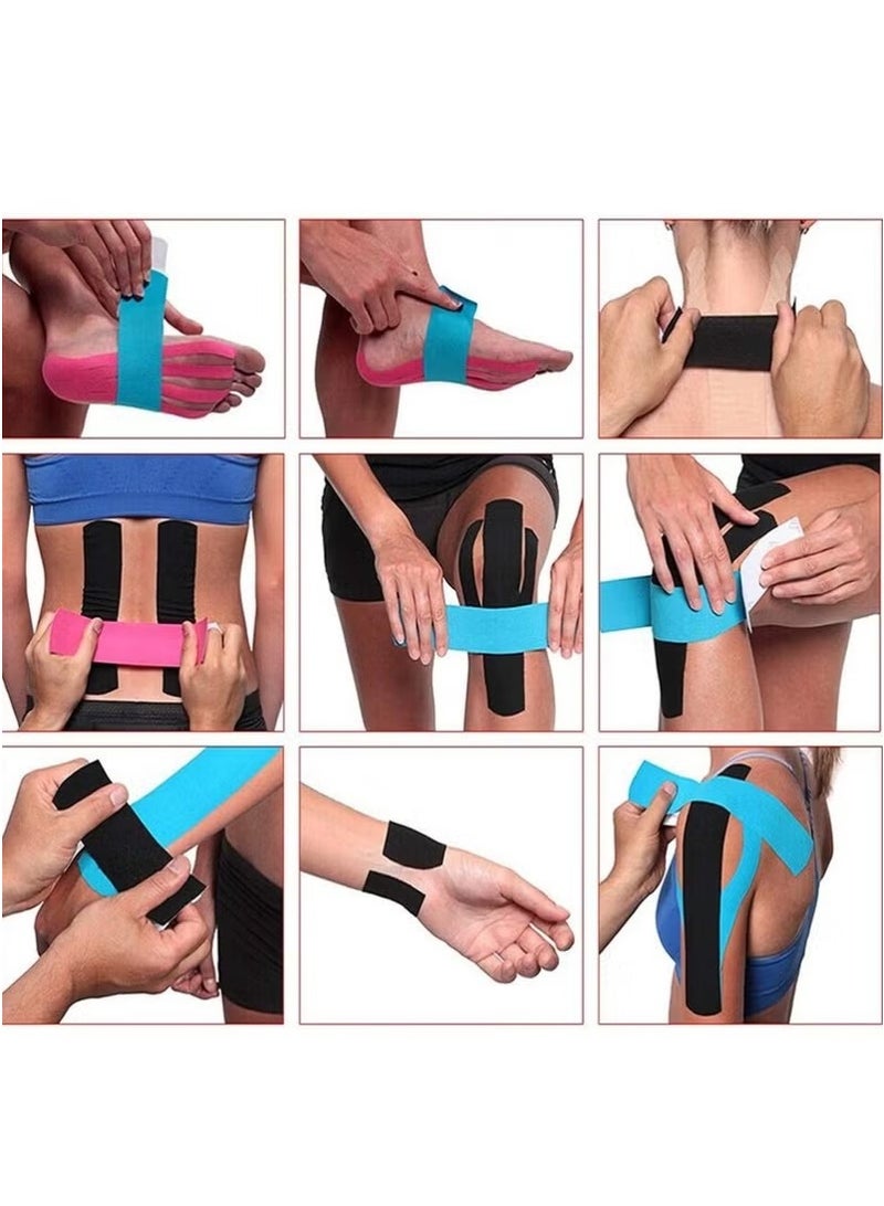 Generic Kinesiology Tape 1 Pcs - Sweatproof Kinesio Tapes with Strong Japanese Adhesion - Reduces Muscle Pain, Eases Joint Inflammation, Improves Blood Flow - 5cm x 5 Meters (pink）  - Image 2
