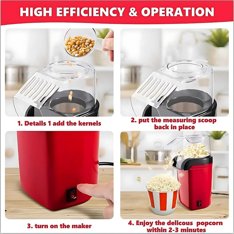Drumstone (𝐋𝐢𝐦𝐢𝐭𝐞𝐝 𝐓𝐨𝐝𝐚𝐲) Electric Hot Air Popcorn Maker Machine – Oil-Free Fast Healthy Snack Maker, Easy-to-Use Design Perfect for Home Movie Nights 𝟏𝟓 𝐘𝐄𝐀𝐑𝐒 𝐖𝐀𝐑𝐑𝐀𝐍𝐓𝐘 - Image 4