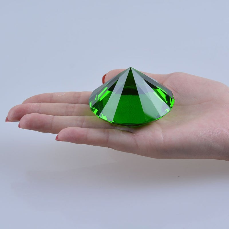 LONGWIN 50mm (2") Crystal Faceted Diamond Paperweight Wedding Favor Home Decor (Green, 50mm) - Image 5