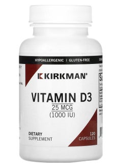 Kirkman Labs Vitamin D3 25 mcg (1000 IU) 120 Capsules 