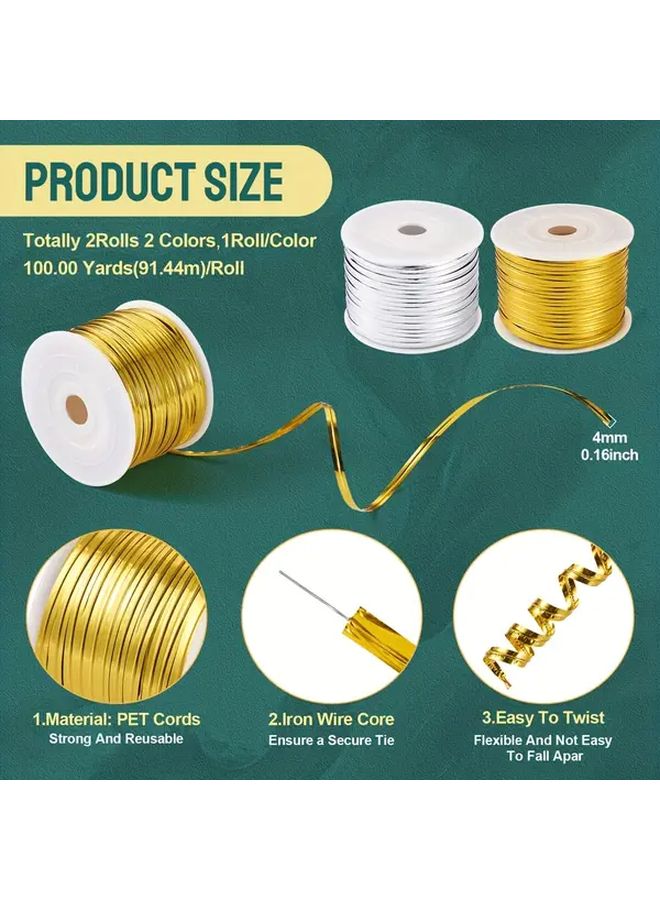 Mixed Color PET Cord Iron Wire Twist Ties 2 Rolls 100 Yards Reusable Cable Organizer - Image 5