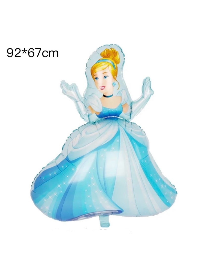 مجموعة من 8 بالونات من رقائق معدنية على شكل سندريلا كرتونية لتزيين حفلات أعياد الميلاد للفتيات وألعاب الأطفال ومستلزمات الحفلات - Image 2