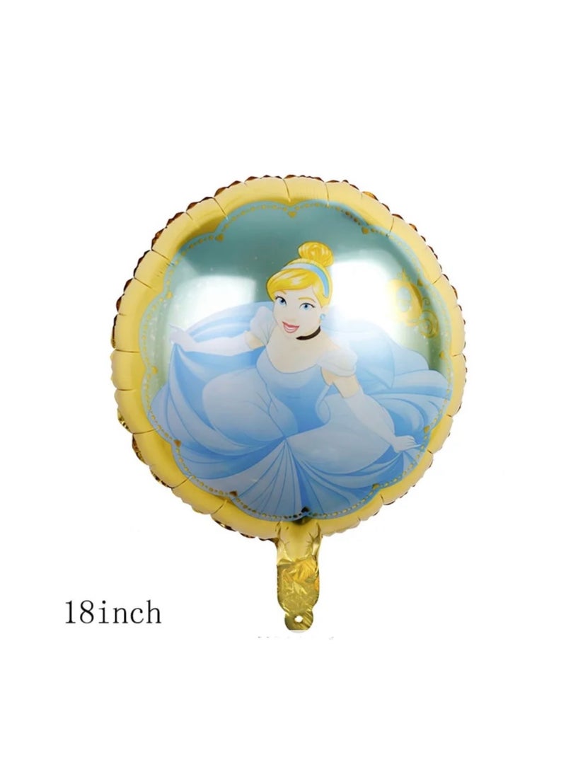 مجموعة من 8 بالونات من رقائق معدنية على شكل سندريلا كرتونية لتزيين حفلات أعياد الميلاد للفتيات وألعاب الأطفال ومستلزمات الحفلات - Image 3