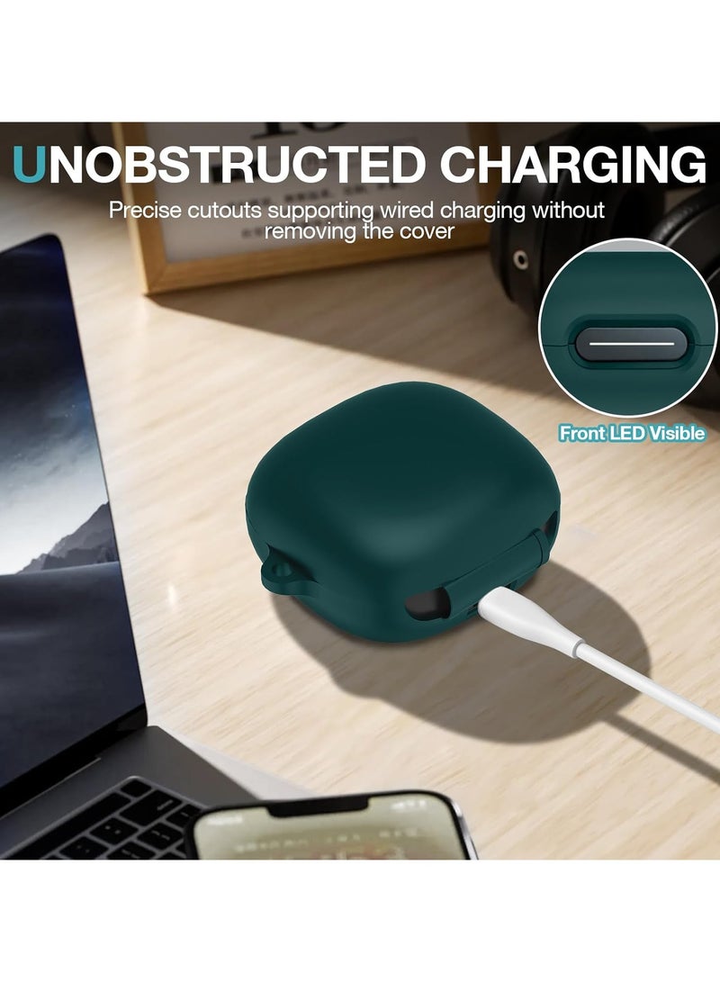 Silicone Case for Soundcore Sport X20, Soft Silicone Shockproof Protective Skin Case Wireless Earbuds with Carabiner, Front LED Visible (Green) - Image 5