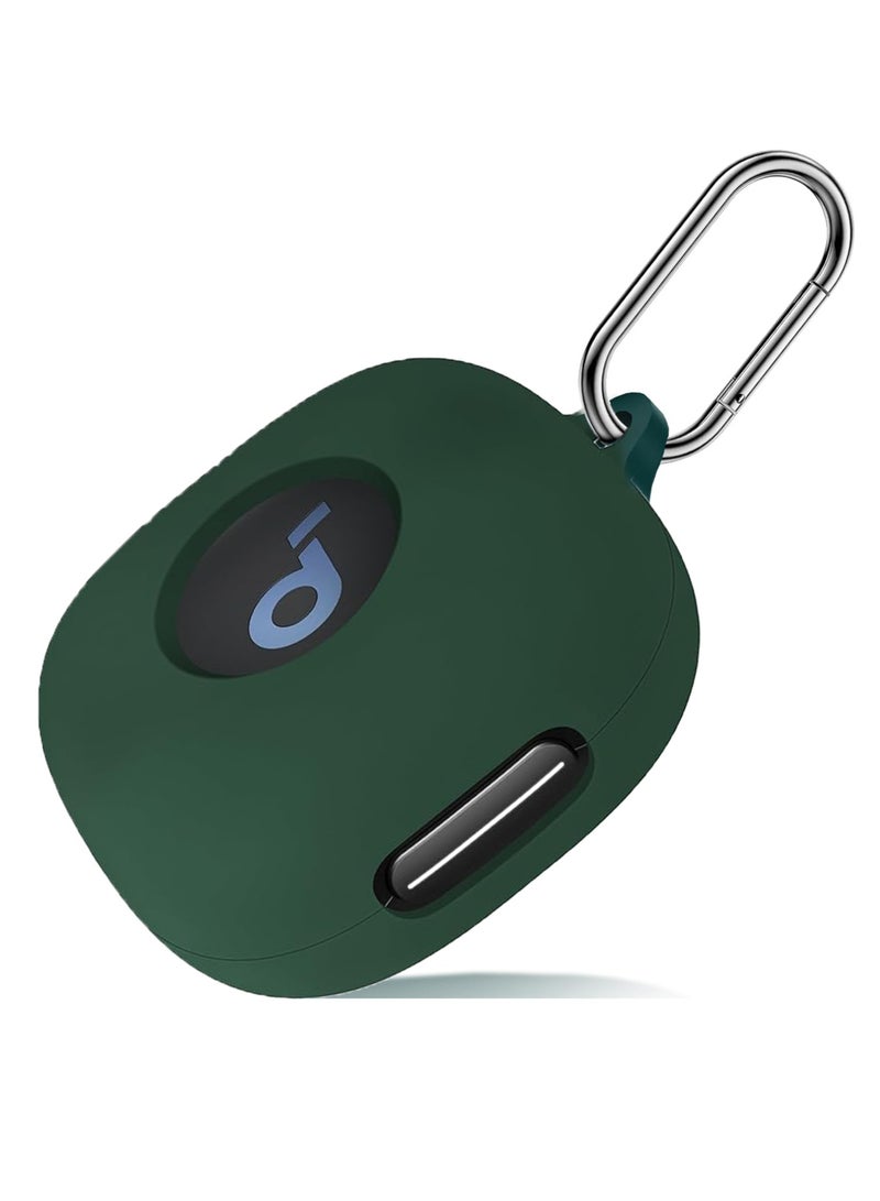 Silicone Case for Soundcore Sport X20, Soft Silicone Shockproof Protective Skin Case Wireless Earbuds with Carabiner, Front LED Visible (Green) - Image 1