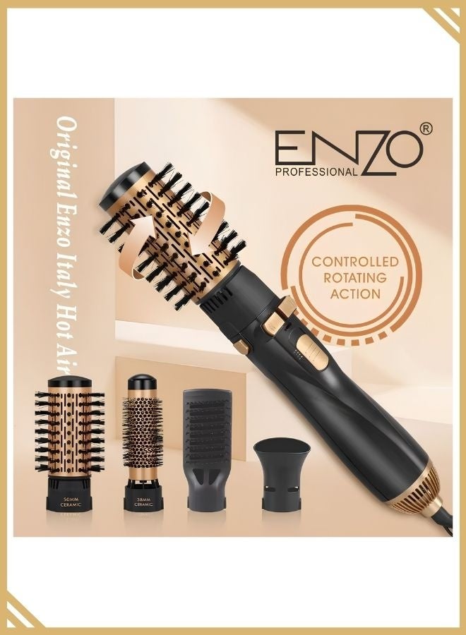 ENZO EN-746 4-in-1 Hot Air Brush Hair Dryer & Volumizer, Rotating Hair Styler for Drying, Smoothing, Curling & Volumizing - Image 4