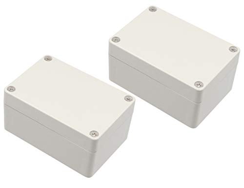 LBY 2-Pack Waterproof and Dustproof IP65 ABS Plastic Junction Box, Universal Outdoor Electrical Project Enclosure, 100×68×50mm (3.94"×2.64"×1.97"), (Gray-White) - Image 1