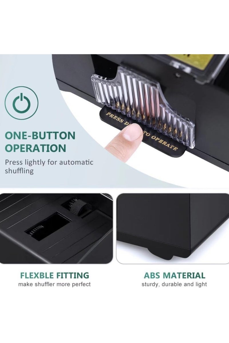 ELLEGLAM Automatic Card Shuffler, 2-Deck Electric Card Mixing Machine, Battery Operated for Family Card Games, UNO, Classic Playing Cards - Image 4