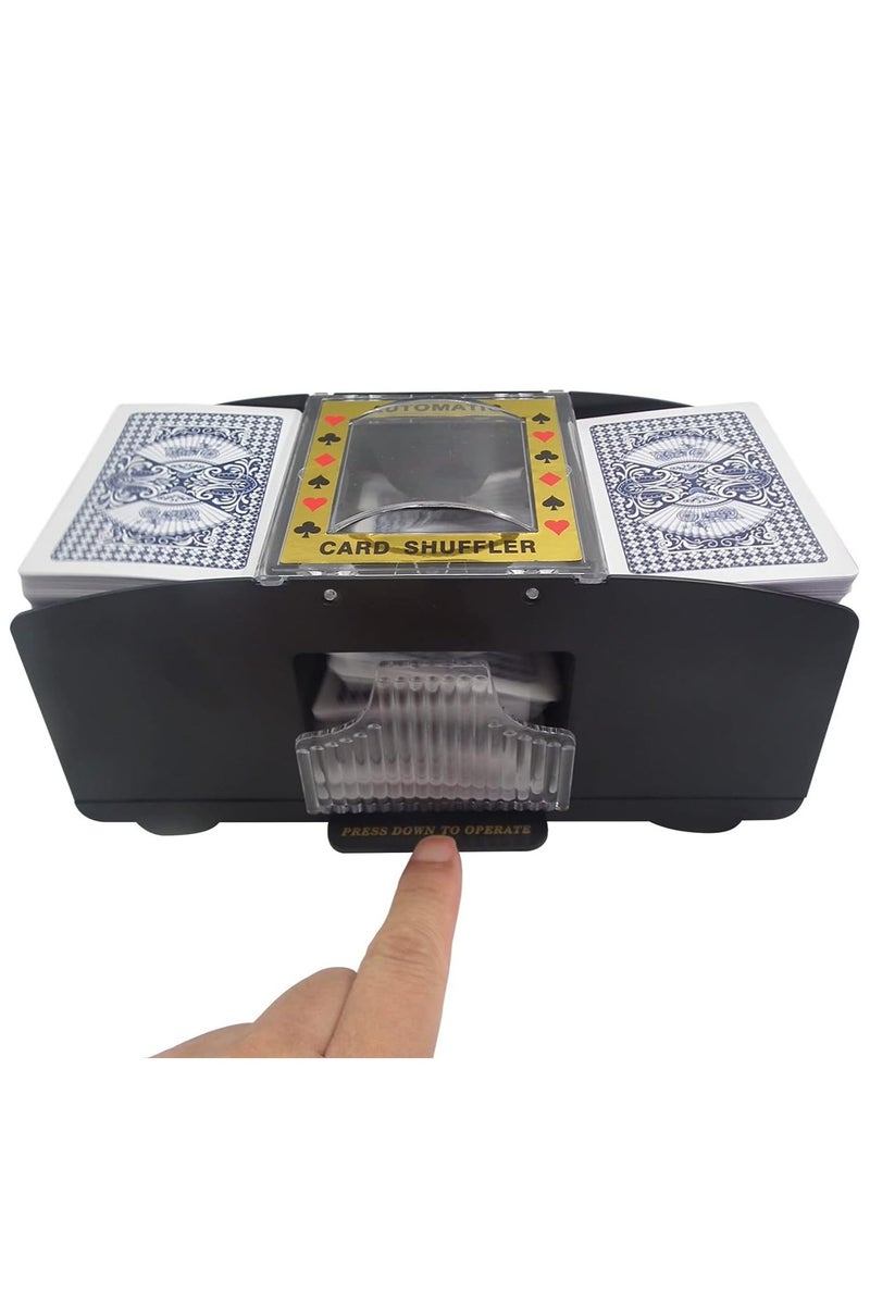 ELLEGLAM Automatic Card Shuffler, 2-Deck Electric Card Mixing Machine, Battery Operated for Family Card Games, UNO, Classic Playing Cards - Image 2