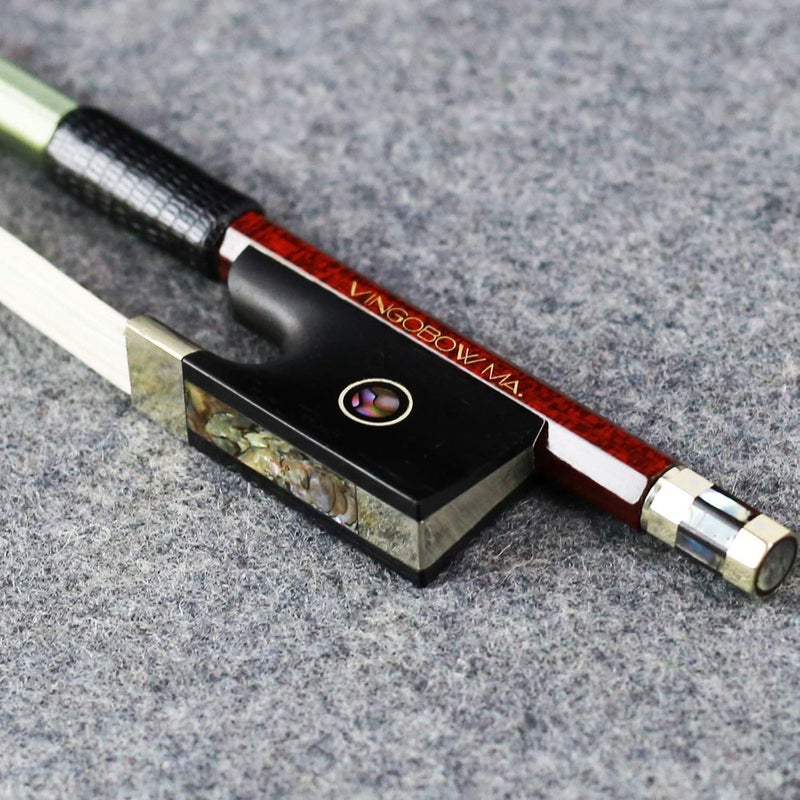 VINGOBOW Carbon Fiber Core Hybrid Peranmbuco Skin Violin Bow 4/4 Size 127V Master Level Fleur-de-lys Snakewood Frog 4 4 Full Straight Premium Natural Horse Hair for Porfessional Player … - Image 1