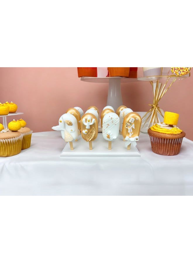 NANGOPOP Wood Cakesicle Stand Display - 12 Count Popsicle Sticks Holder for Dessert Table of Wedding Shower Birthday Parties - Sturdy and Reusable - Image 2