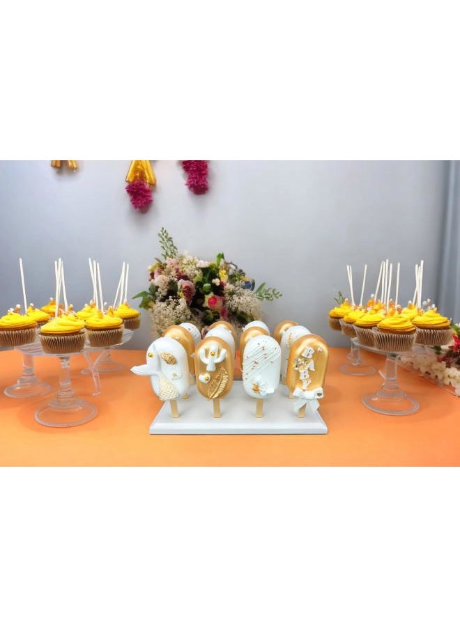 NANGOPOP Wood Cakesicle Stand Display - 12 Count Popsicle Sticks Holder for Dessert Table of Wedding Shower Birthday Parties - Sturdy and Reusable - Image 3