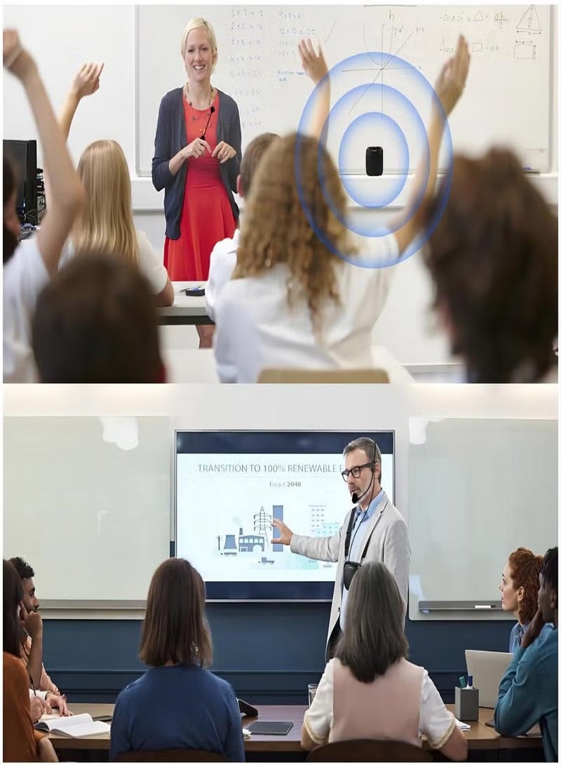 Wireless Voice Amplifier Portable Mini Voice Amplifier with Wired Microphone Headset Waistband Supports MP3 Format Audio for Teachers Singing Coaches Training Presentation Tour Guide - Image 3