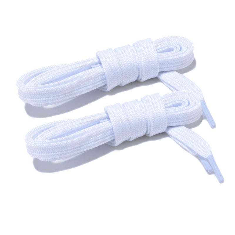 Curtual Wide Flat Athletic Shoelaces with Wide Shoelaces Flat Shoe Laces [2 Pairs] [6 Color][8 Size] for Sneakers and Shoes (36" inches (91 cm), White) - Image 1