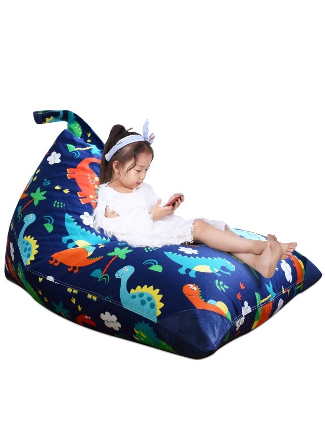 Generic Stuffed Animal Storage Bean Bag Chair For Kids Adults Stuffed Animal Bean Bag Storage Dinosaur Bean Bag Stuffed Animal Storage Dinosaur Kids Bean Bag Chair Cover - Cover Only 200L 52 Gal  - Image 1