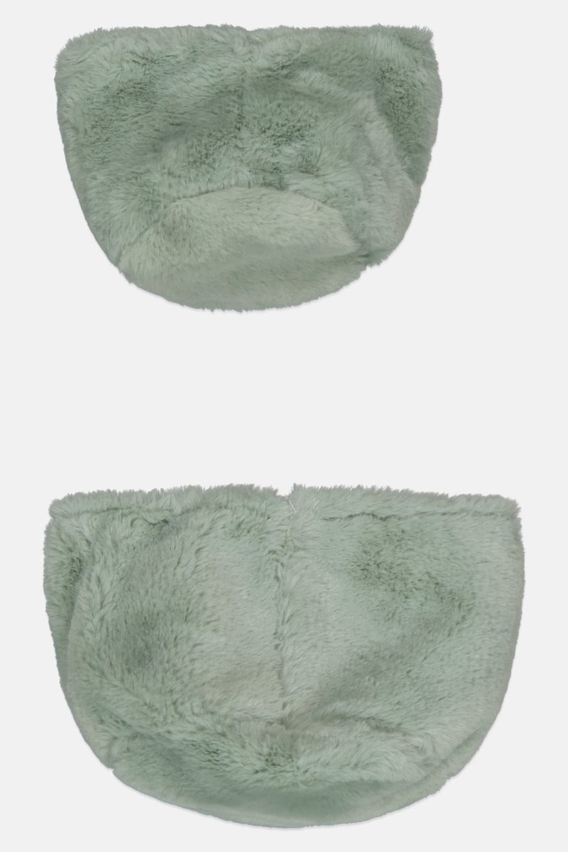 Hoff 2 Pieces Small Faux Fur Boskets, Sage Green - Image 2
