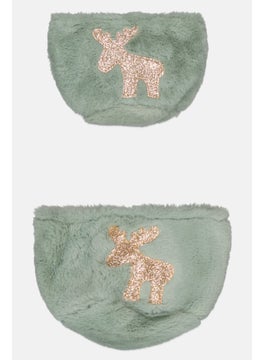 Hoff 2 Pieces Small Faux Fur Boskets, Sage Green  - Image 1