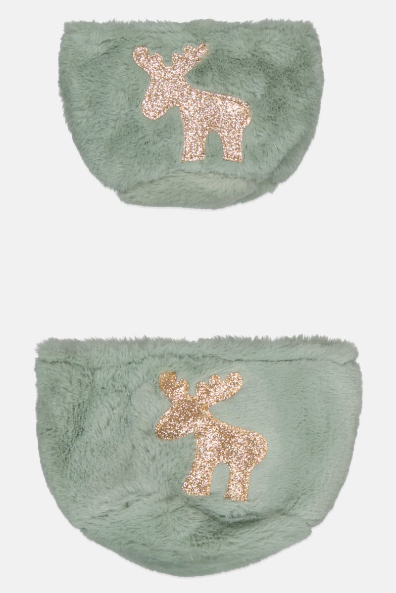 Hoff 2 Pieces Small Faux Fur Boskets, Sage Green - Image 1
