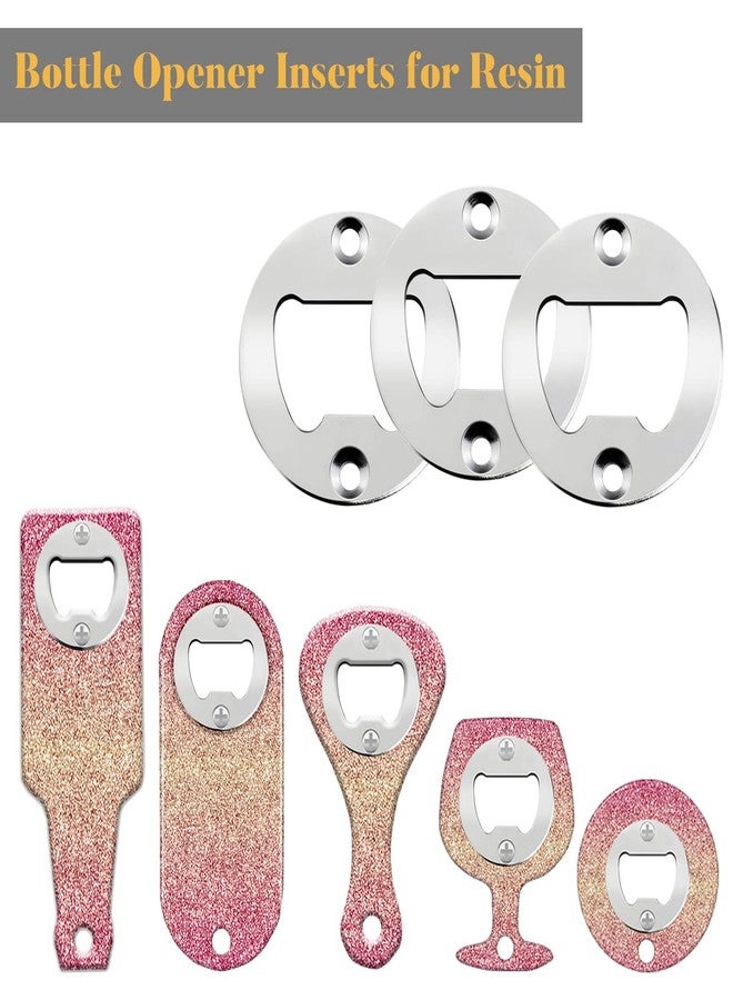 TECARATE Bottle Opener Insert - 20 Sets Stainless Steel Inserts Kit with Screws Screwdriver for DIY Resin Mould Kit Hardware Parts Supply(Silver) - Image 2