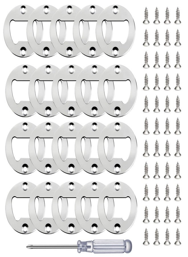 TECARATE Bottle Opener Insert - 20 Sets Stainless Steel Inserts Kit with Screws Screwdriver for DIY Resin Mould Kit Hardware Parts Supply(Silver) - Image 1