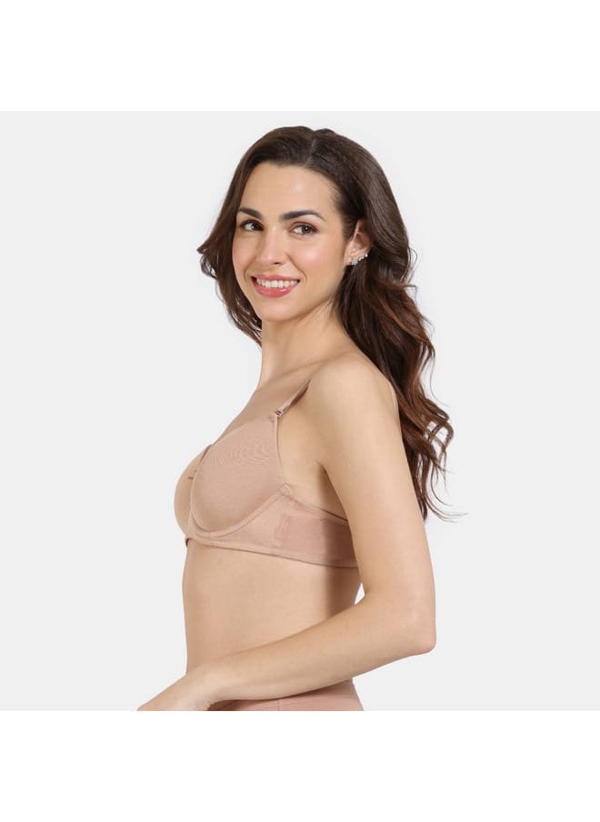 zivame Zivame Solid Balconette Bra with Hook and Eye Closure  - Image 3
