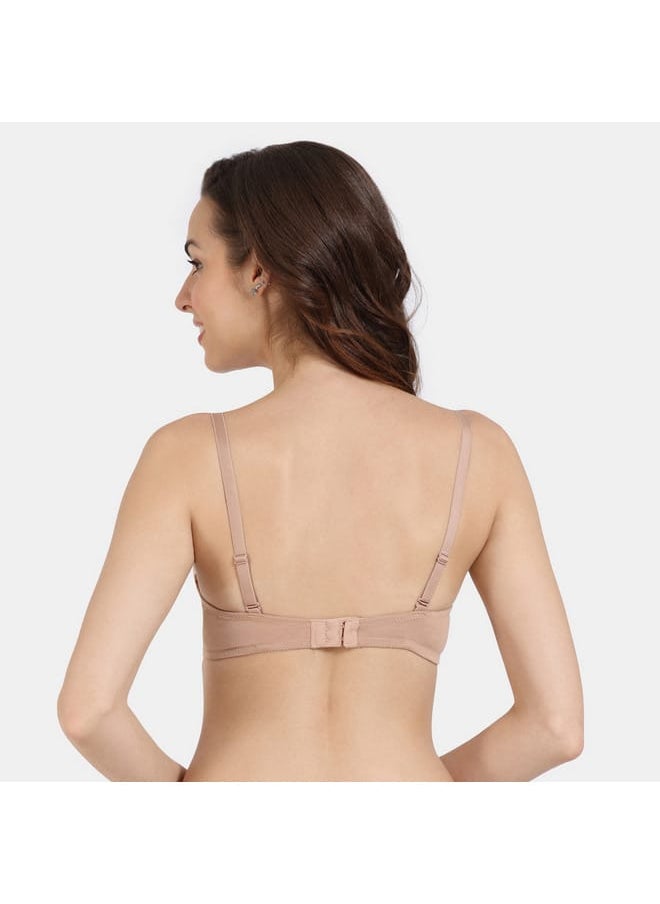 zivame Zivame Solid Balconette Bra with Hook and Eye Closure  - Image 2