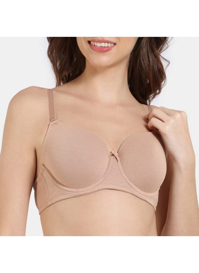 zivame Zivame Solid Balconette Bra with Hook and Eye Closure  - Image 4