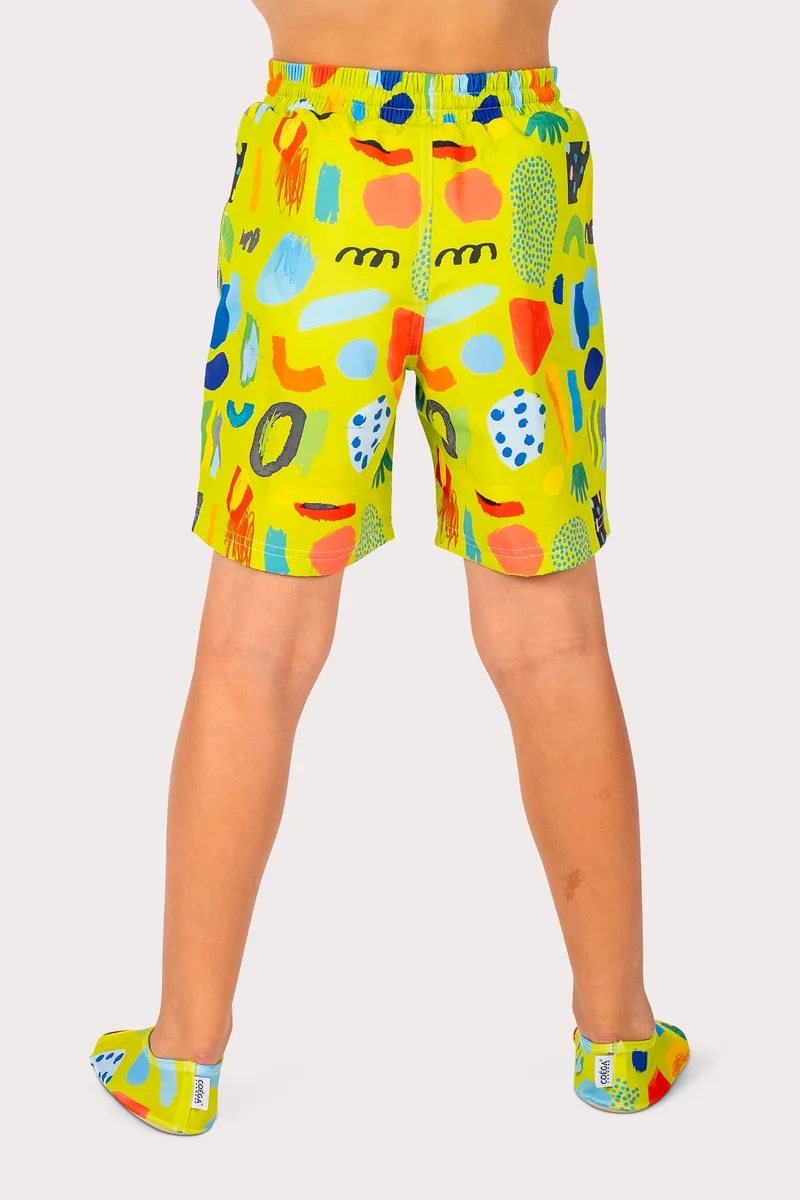 COEGA SUNWEAR  COEGA Boardshorts Elast Wst Boys Sz4 - Green Sketch for Kids | Best Price UAE
