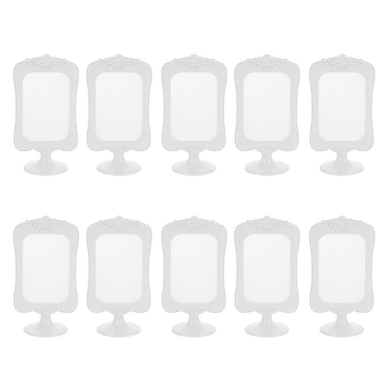 Double Sided 10x15cm White Plastic Photo Frames Set Of 10 Tabletop Menu Display Home Decor - Image 2