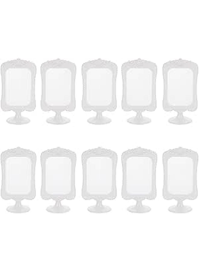 Double Sided 10x15cm White Plastic Photo Frames Set Of 10 Tabletop Menu Display Home Decor - Image 1
