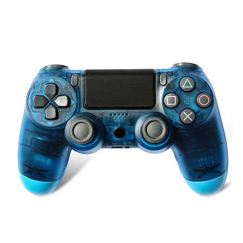 Wired Dual Shock Game Controller: Transparent Blue, Cable Breakage-Free, Ergonomic Design - High-Quality Vibration Game Handle for PS4 And PC